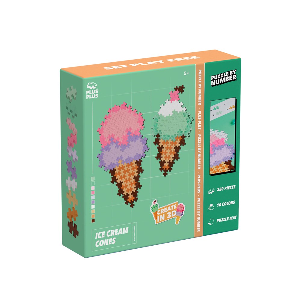Plus-Plus - Puzzle by Number - Ice Cream Cones - 250pcs