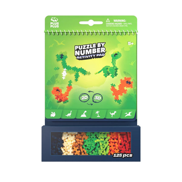 Plus-Plus - Activity Pad - Puzzle By Number - Dinosaurs - Plus-Plus Toys