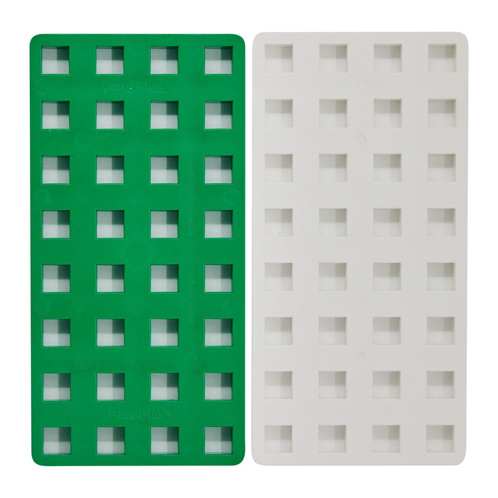 Plus-Plus - BIG Baseplate - White &amp; Green